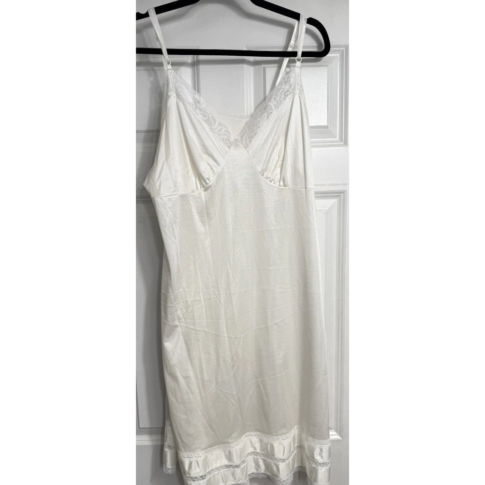 Adonna Size 42 Dress Slip Night Gown White‎ Jc Penny's Vintage White Satin Sexy